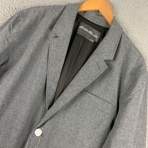 Eddie Bauer Voyager Blazer Mens 46 Tall Gray Travel Jacket Stretch Breathable